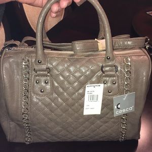 Cesca Handbag tote color taupe with strap